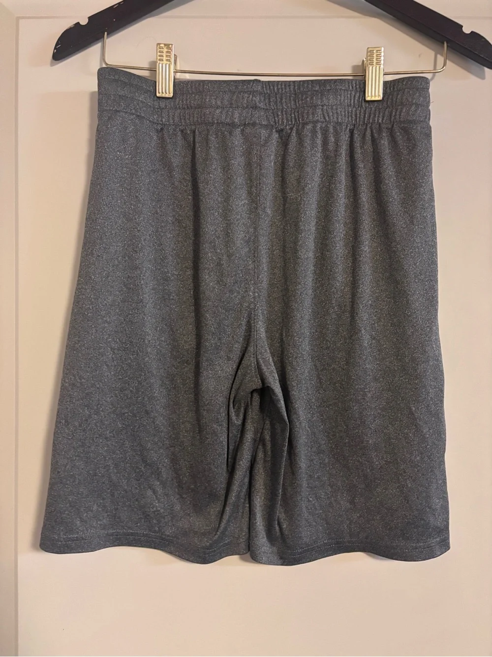 Puma Boys Gray Athletic Shorts with Red Puma Logo